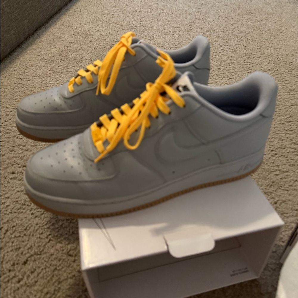 Nike Gray Sneakers with Yellow Accents